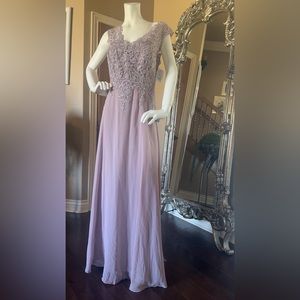 Cache Lace Flower Print Evening Gown NWT